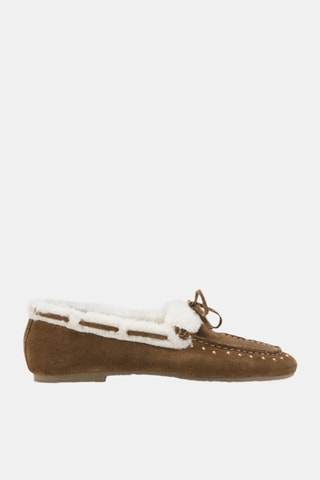 Mocassin en cuir de mouton avec clous - Camel