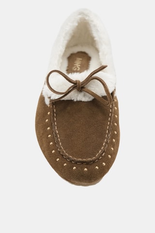 Mocassin en cuir de mouton avec clous - Camel