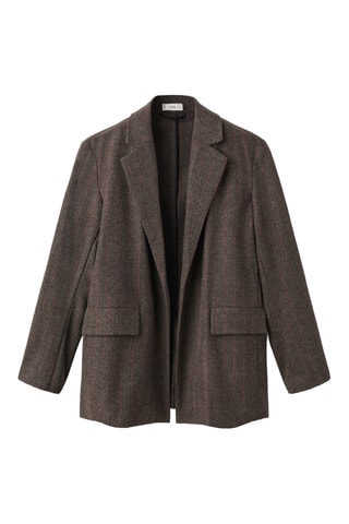 Blazer à chevron en laine - Gris