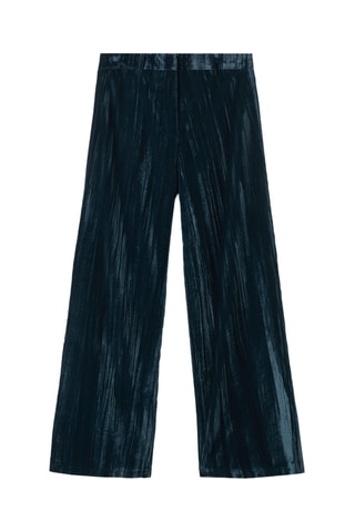 Pantalon droit en velours - Bleu marine