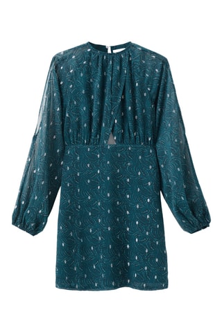 Robe imprimée cut-out lurex - Bleu