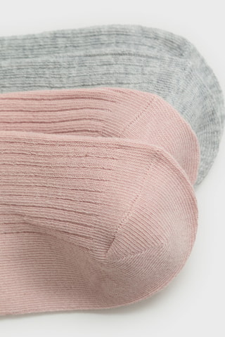 Pack 2 paires de chaussettes combinées - Rose clair
