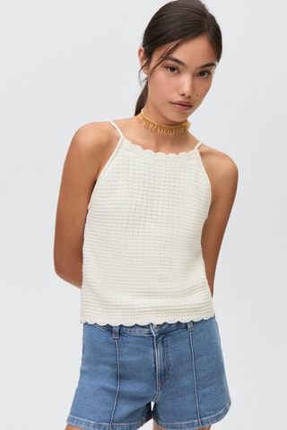 Short en jean droit - Bleu