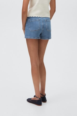 Short en jean droit - Bleu