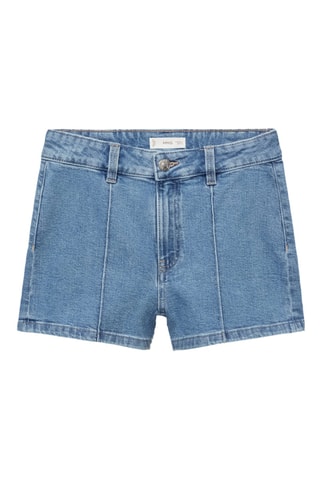 Short en jean droit - Bleu