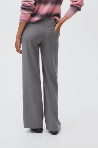Pantalon taille basse à rivets - Gris