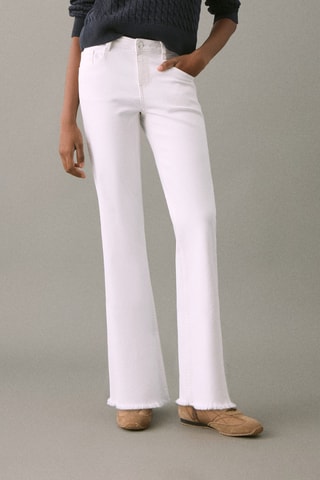 Jean flare ourlet effiloché - Blanc