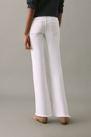 Jean flare ourlet effiloché - Blanc