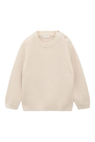 Pull-over maille détail boutons - Beige