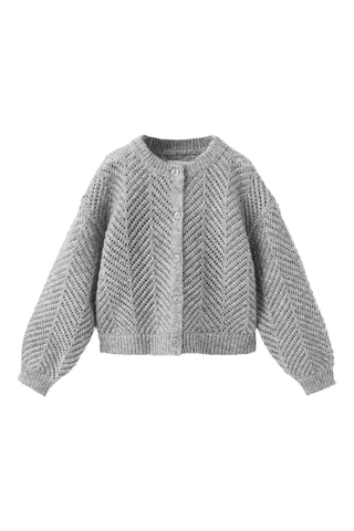 Cardigan ajouré chevrons - Gris clair