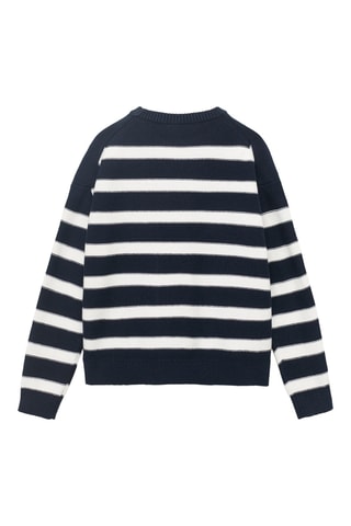 Pull-over en maille à rayures - Bleu marine