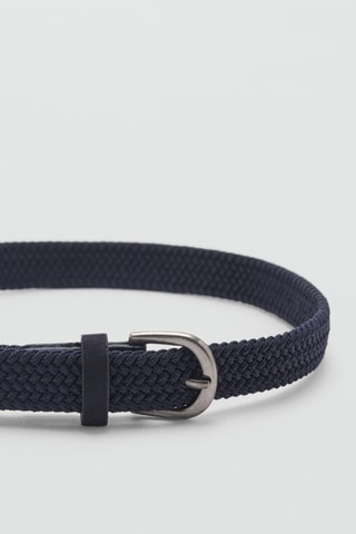 Ceinture tressée élastique - Bleu marine