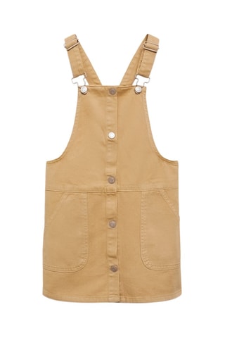 Robe chasuble courte en jean - Marron
