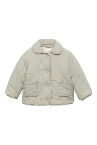 Anorak matelassée imitation mouton retourné - Vert clair