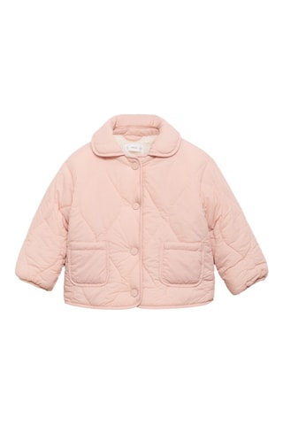 Anorak matelassée imitation mouton retourné - Rose