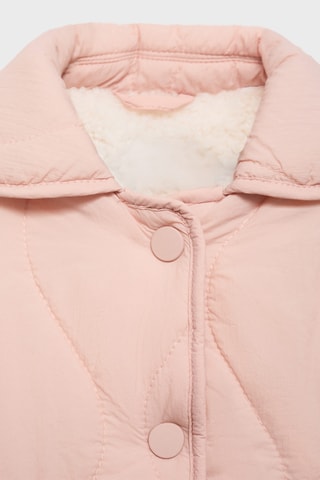 Anorak matelassée imitation mouton retourné - Rose