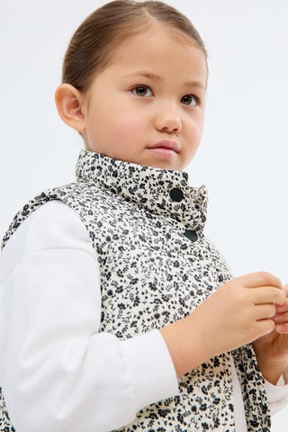 Gilet matelassé à fleurs - Bleu marine