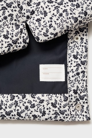 Gilet matelassé à fleurs - Bleu marine