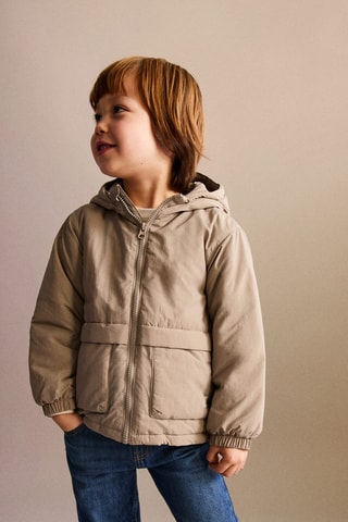 Anorak matelassé à capuche - Marron