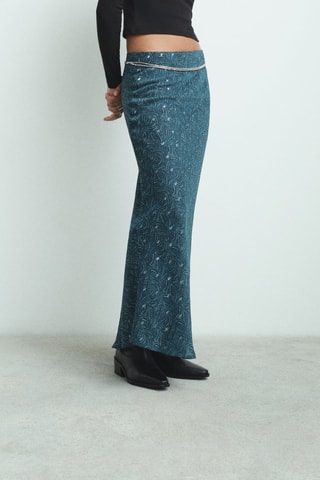 Jupe longue lurex - Bleu