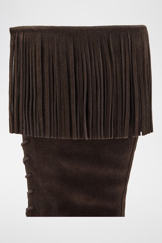 Bottes cuir franges - Marron