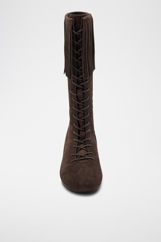 Bottes cuir franges - Marron