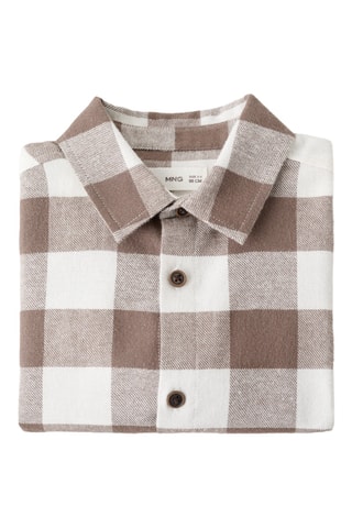 Chemise à carreaux en coton - Marron