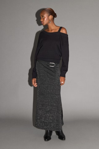 Jupe longue lurex - Noir