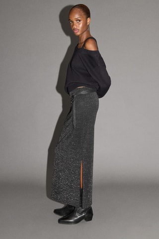 Jupe longue lurex - Noir
