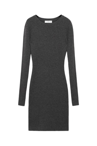 Robe maille côtelée - Anthracite