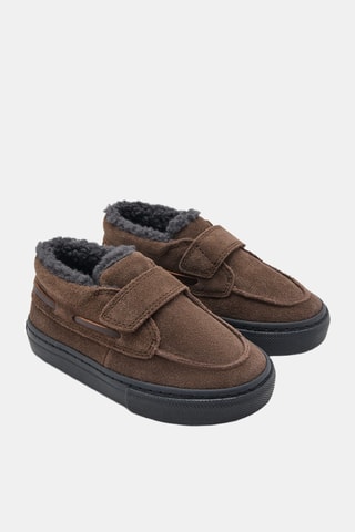 Chaussures cuir Velcro - Marron