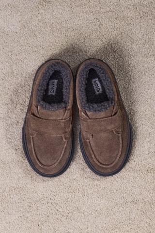 Chaussures cuir Velcro - Marron