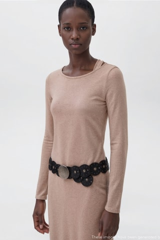 Robe longue cut-out - Beige
