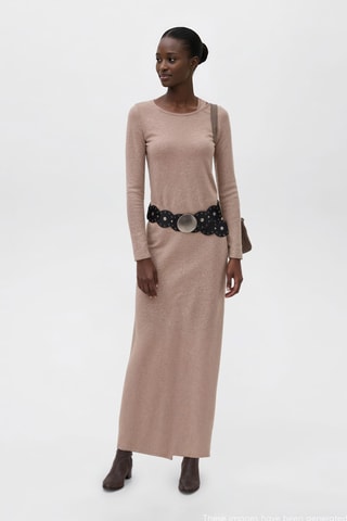 Robe longue cut-out - Beige