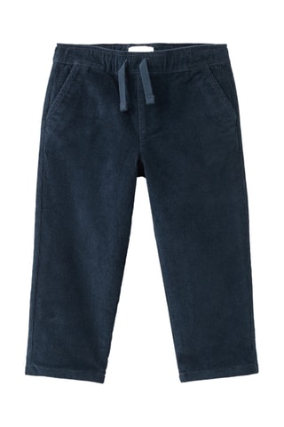 Pantalon droit velours côtelé - Bleu marine