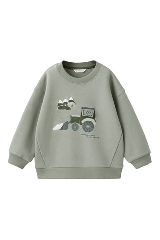 Sweat brodé et imprimé - Vert