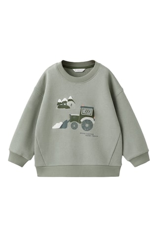 Sweat brodé et imprimé - Vert