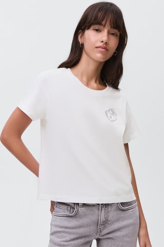 T-shirt coton cœur - Blanc