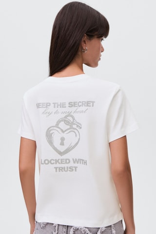 T-shirt coton cœur - Blanc