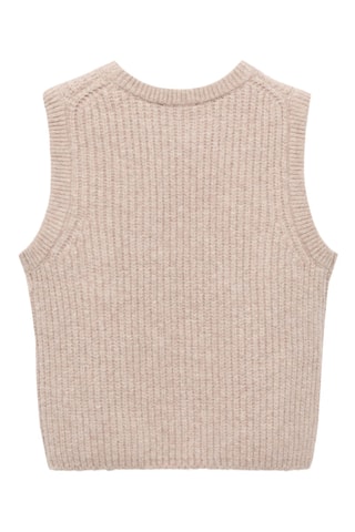 Gilet maille côtelée - Marron