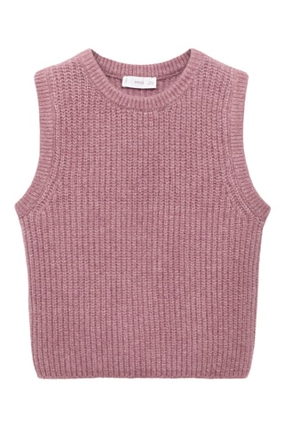 Gilet maille côtelée - Violet