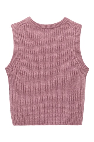 Gilet maille côtelée - Violet