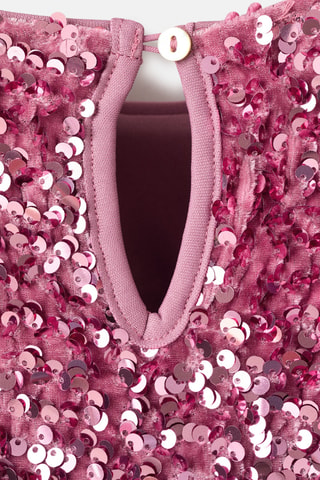 T-shirt brillant à paillettes - Rose