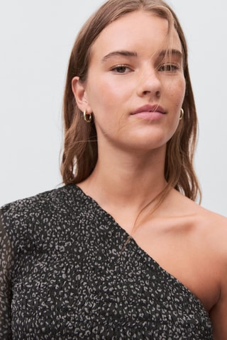 Blouse asymétrique léopard - Noir