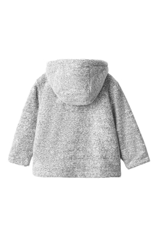 Manteau maille capuche - Gris clair