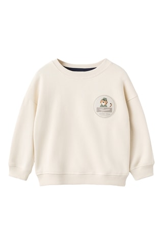 Sweat-shirt imprimé lion - Gris