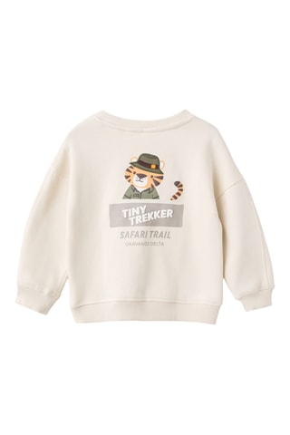 Sweat-shirt imprimé lion - Gris
