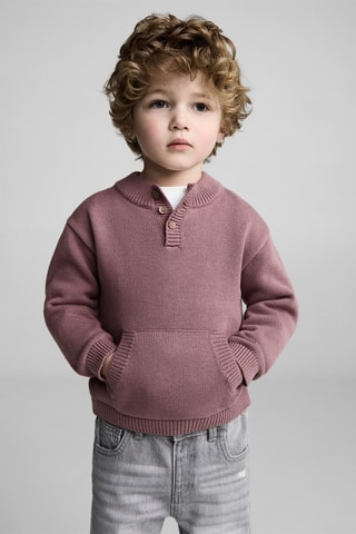 Pull poche kangourou - Rouge