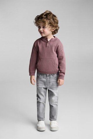 Pull poche kangourou - Rouge