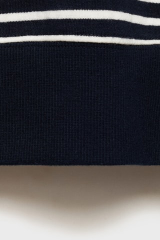 Sweat-shirt coton rayures - Bleu marine